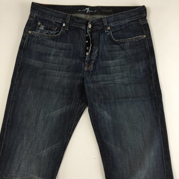 7 For All Mankind Relaxed Button Fly Jeans 36 - Picture 2 of 11
